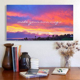 Toile Faire une citation magique de script orange bleu l