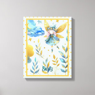 Toile Fairy Birthday Turquoise Gold Rose Princess Fairyt