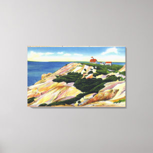 Toile Falaises principales gaies et vue de station de