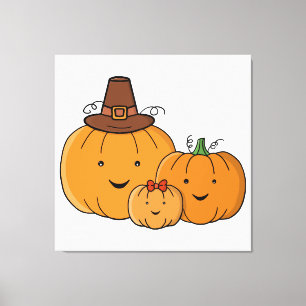 Toile Famille de citrouilles