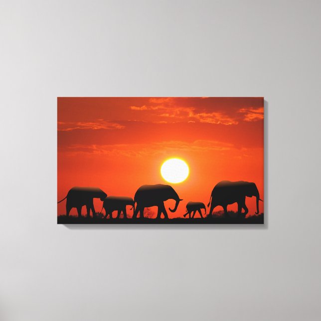 Toile Famille des éléphants (Recto)