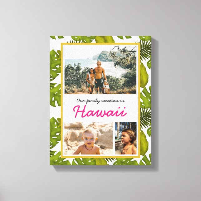 Toile Famille hawaïenne Vacances Feuilles tropicaux Phot (Recto)