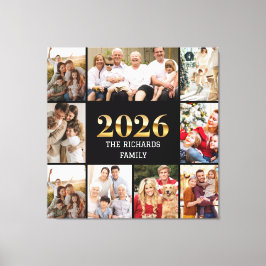 Toile Family 2026 Photo Collage Custom Script Name