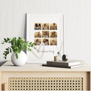 Toile Family multi photo crème coeur élégant