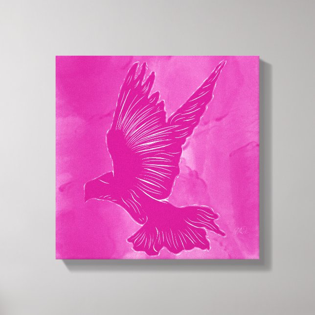 Toile Fancy Holy Spirit Dove Abstrait - Rose (Recto)