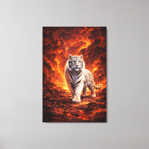Toile Fantaisie artistique du Tigre Blanc   Série d'art 