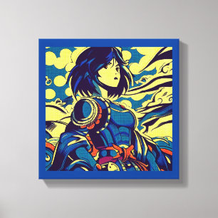 Toile Fantasy Anime Hero 3 - Gravure sur bois japonaise