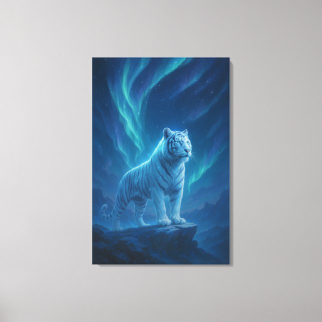 Toile Fantasy White Tiger – Mystic Aura Series (Recto)