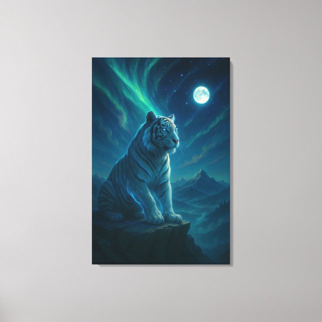 Toile Fantasy White Tiger – Mystic Aura Series (Recto)