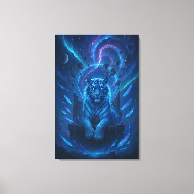 Toile Fantasy White Tiger – Mystic Aura Series (Recto)
