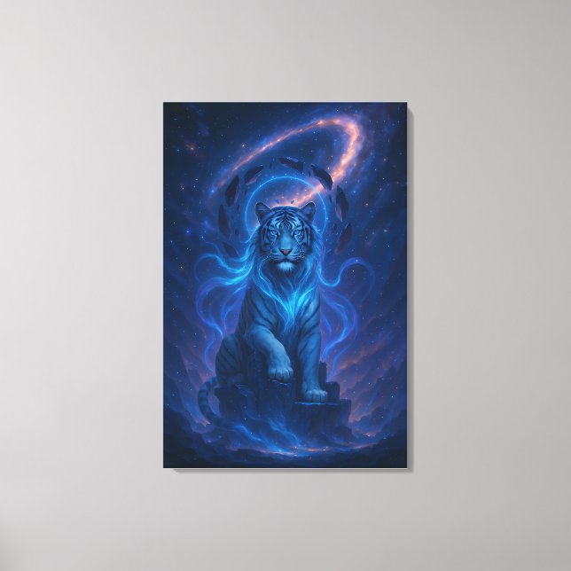 Toile Fantasy White Tiger – Mystic Aura Series (Recto)