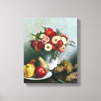 Toile Fantin-Latour - Vie morte avec fleurs et fruits