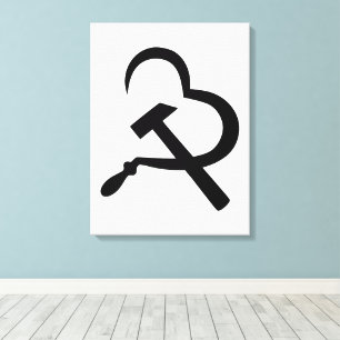 Toile Faucille Et Marteau, Cœur, Amour, Communisme