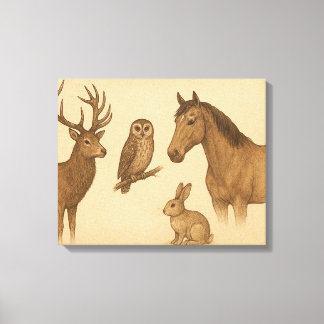 Toile Faune vintage et art animal