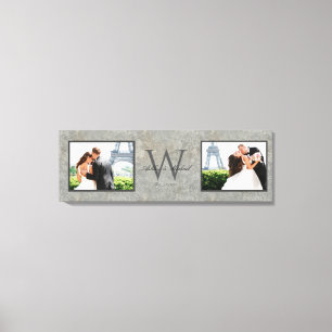 Toile Faux Concrete 2 Photo Monogramme Mariage Keepsaké