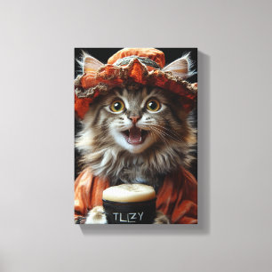 Toile Feline Aristocratique - Elegant Cat Portrait Art