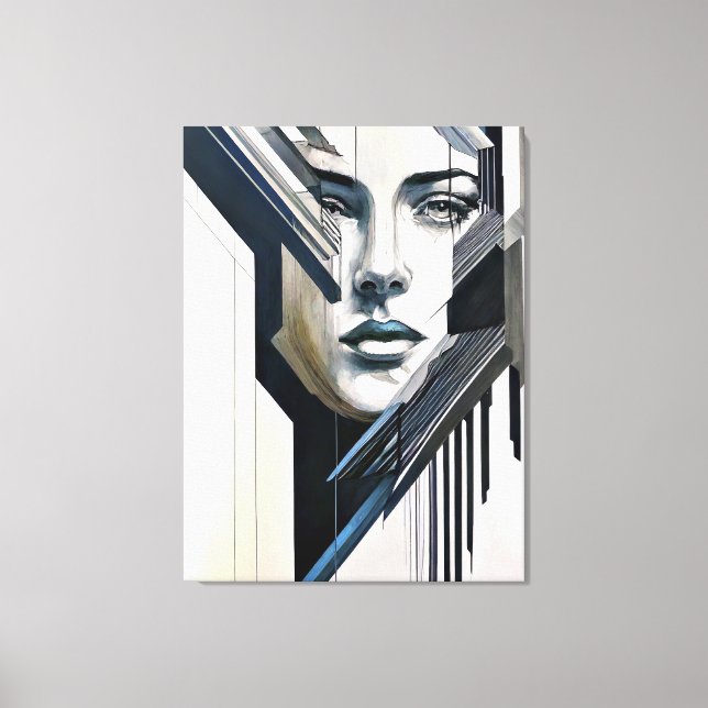 Toile Femme abstraite géométrique (Recto)