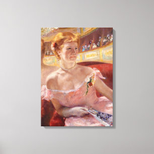 Toile Femme américaine avec collier perle et robe rose
