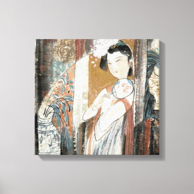 Toile Femme avec Coiffure Florale (Recto)