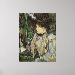 Toile Femme avec gants par Toulouse-Lautrec