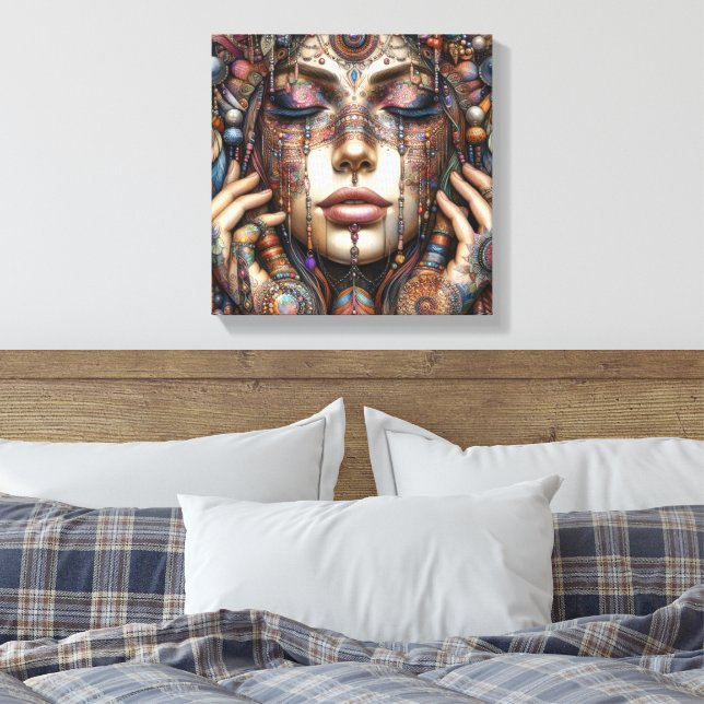 Toile Femme avec ornementation tribale élaborée (Insitu(Chambre))
