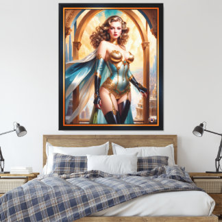 Toile Femme dans l'opulent or turquoise Attrait par Xzen