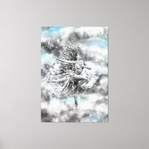 Toile Femme dansant dans les nuages - Sentiment - Peintu