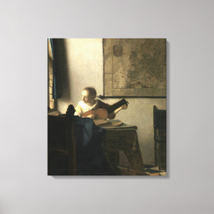 Toile Femme de Johannes Vermeer avec un luth