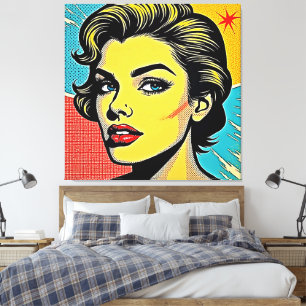 Toile Femme définie par l'art pop gras