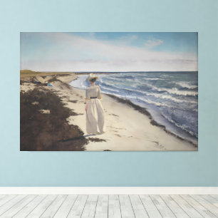 Toile Femme du paysage marin vintage de la côte au bord 
