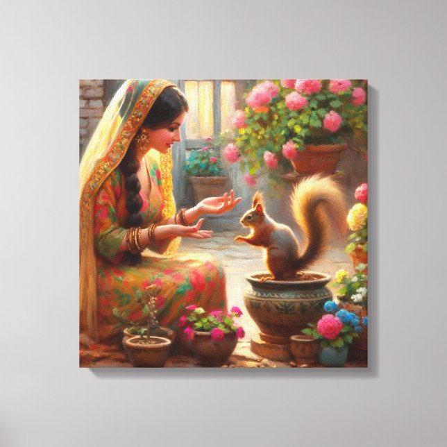 Toile Femme et écureuil 2 (Recto)