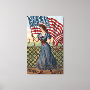 Toile Femme habillée patriotique