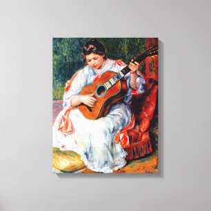 Toile Femme jouant de la guitare de Pierre Renoir