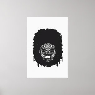 Toile Femme noire avec marquages faciaux tribaux africai