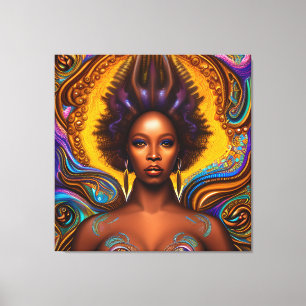 Toile Femme noire Melanin Reine Peau Brown Filles Sirène
