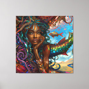 Toile Femme noire Melanin Reine Peau Brown Sista Sirène