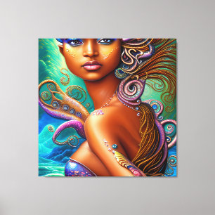 Toile Femme noire Melanin Reine Peau Brown Sista Sirène