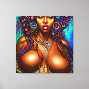 Toile Femme noire Melanin Reine Peau Brown Sista Sirène