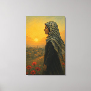 Toile Femme palestinienne de Gaza - Espoir et force
