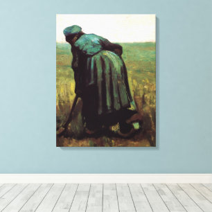 Toile Femme paysanne creuser par Vincent van Gogh