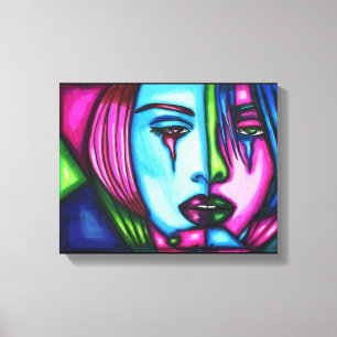 Toile Femme Pleurant Visage Abstrait Art original