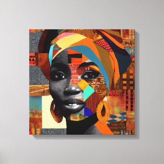 Toile Femme portant un turban-africain