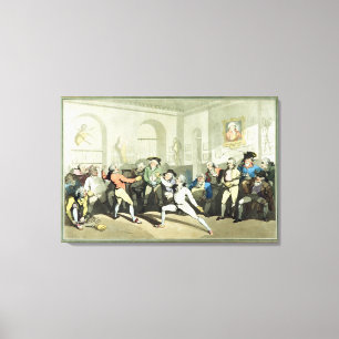 Toile Fencing Academy de M.H Angelo, gravée par Charles