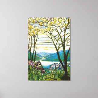 Toile Fenêtre en verre de Magnolia et Iris