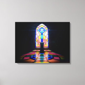 Toile Fenêtre En Verre Vitré Lumière À Travers Une Églis