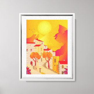 Toile Feng Shui Mediterranean Sunset Home Art