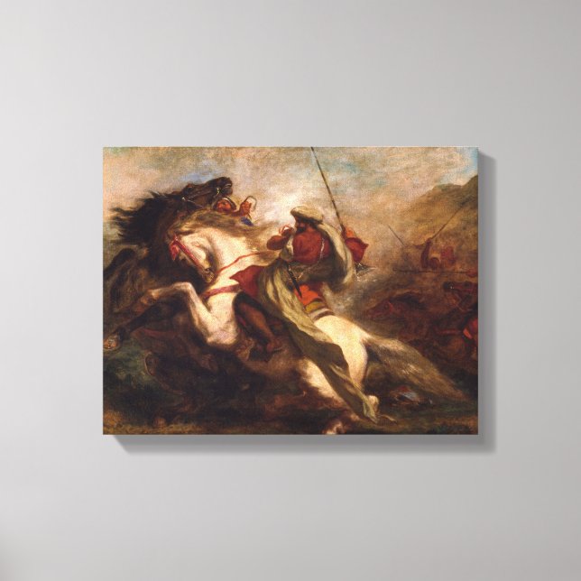 Toile Ferdinand Delacroix Collision des cavaliers maures (Recto)