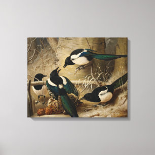 Toile Ferdinand von Wright - Magpies autour d'une mort