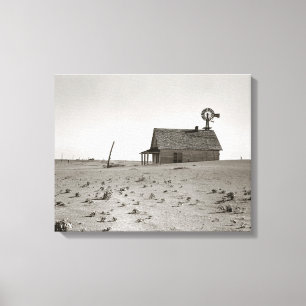 Toile Ferme du Dust Bowl, 1938. Photo ancienne