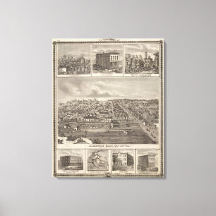 Toile Fermes d'Océan atlantique, de l'Iowa et bâtiment
